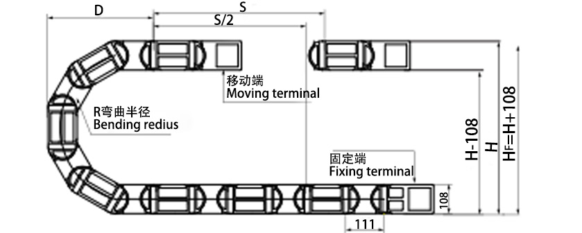 80系列強力型拖鏈參數圖